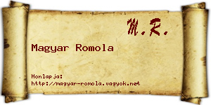 Magyar Romola névjegykártya